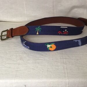 Smathers & Benson Florida State HandMade Needlepoint & Italian Leather. Reg.$195